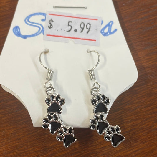 Black Paw Earrings