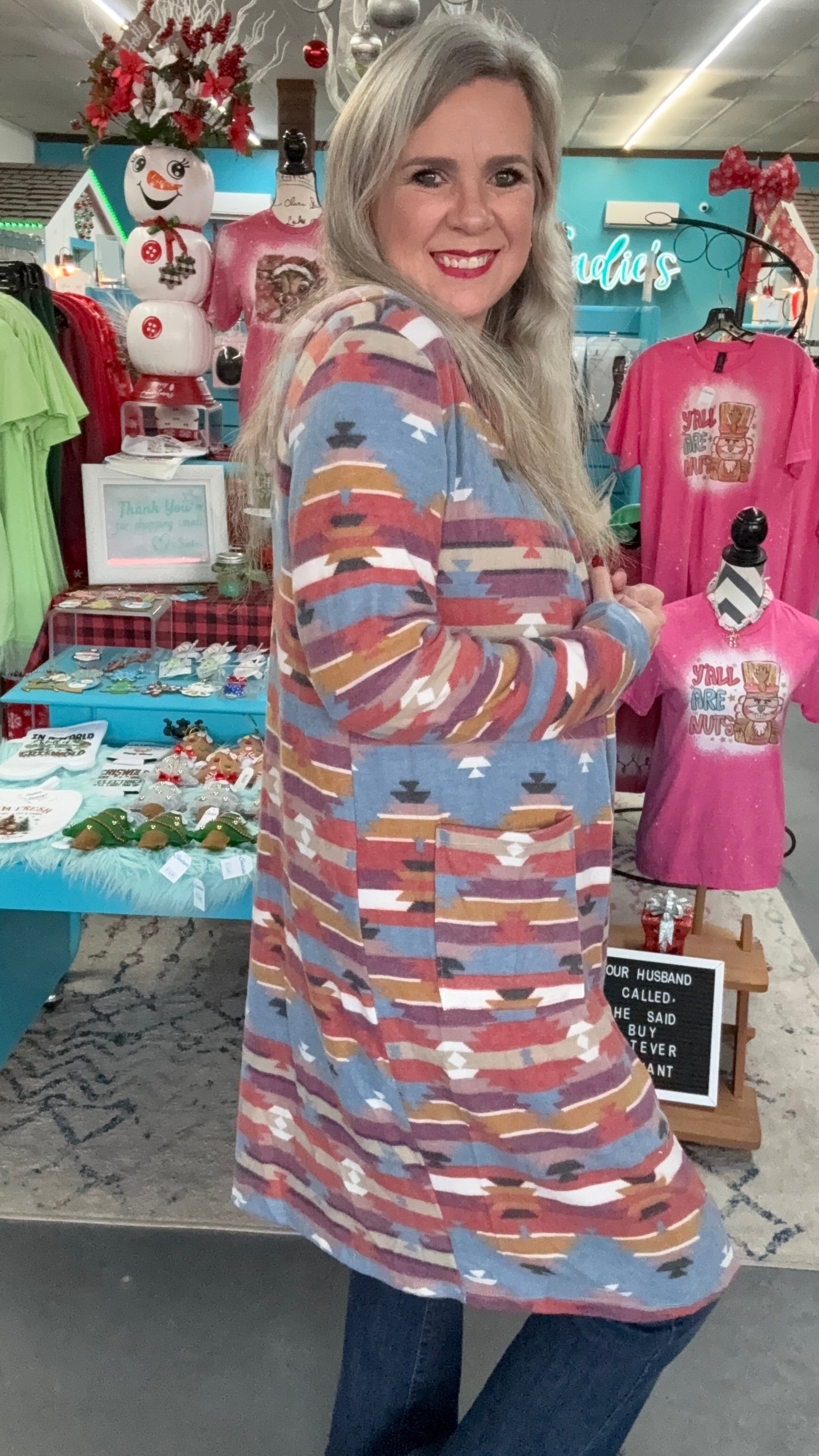 Brushed Aztec Duster