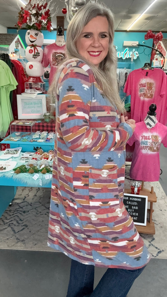 Brushed Aztec Duster