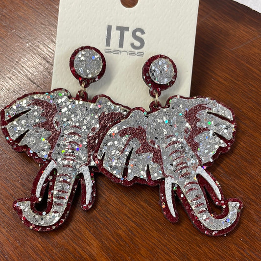 Glitter Elephant Earrings