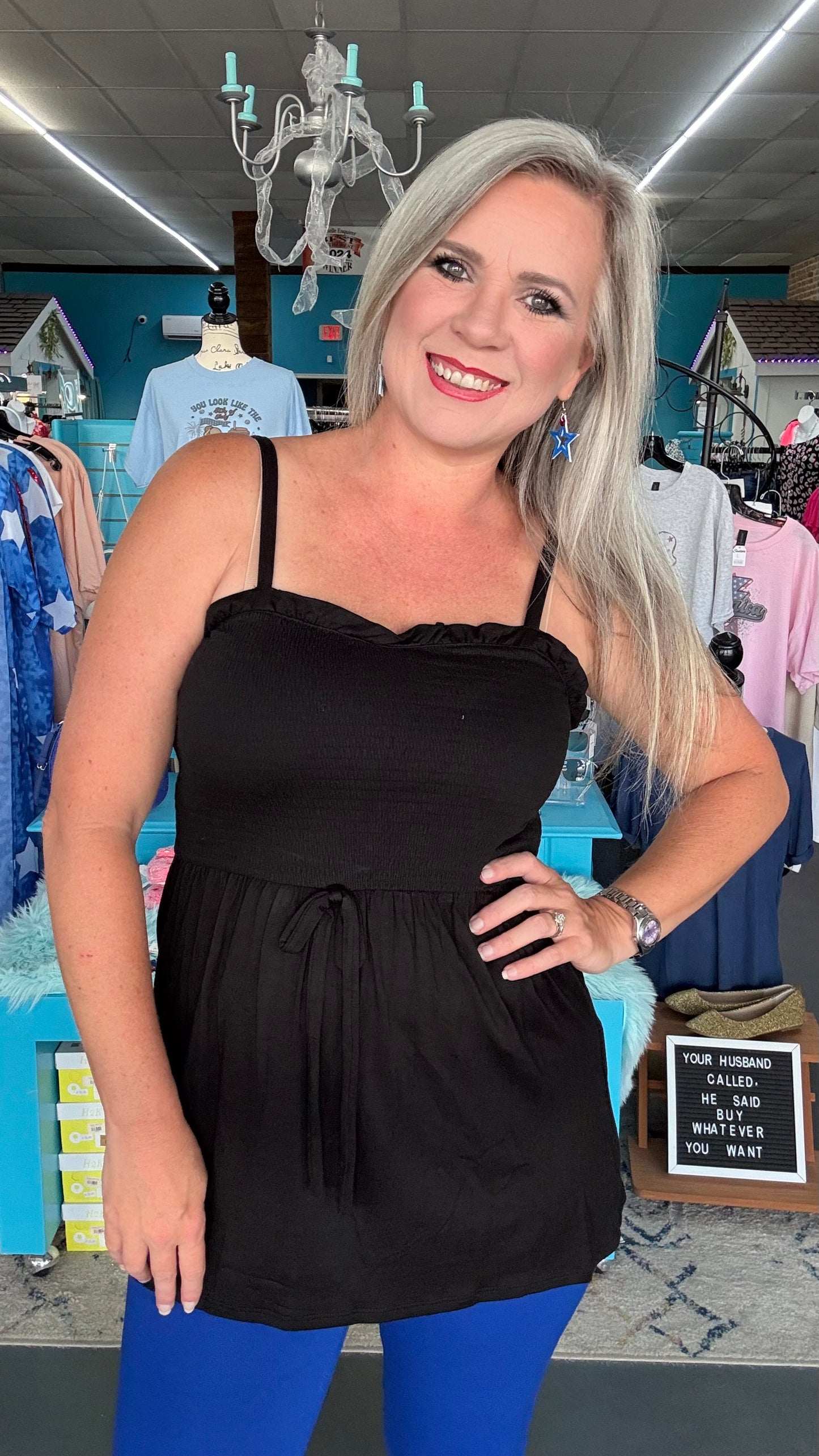 Smocked Babydoll Tunic