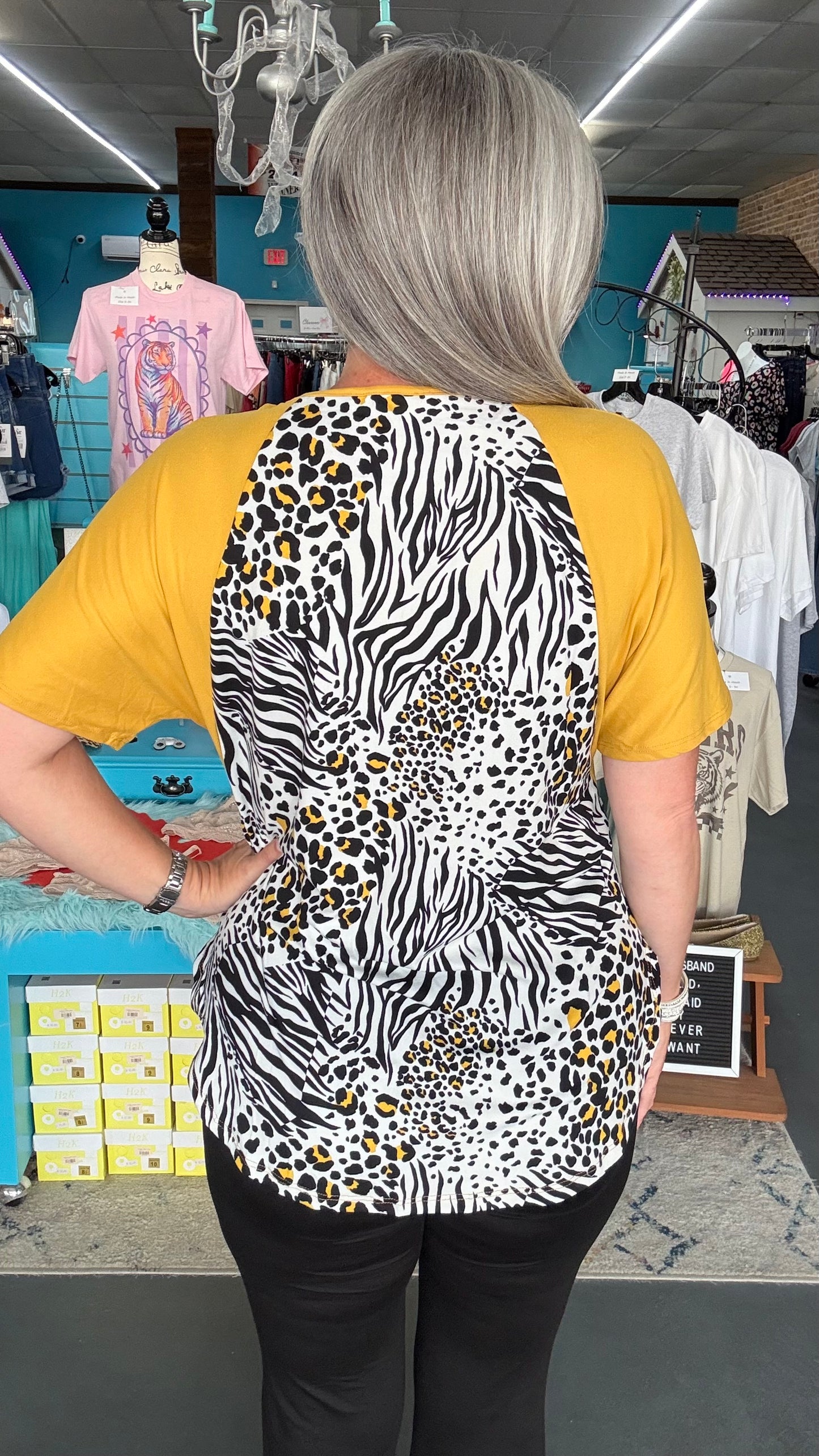 Mix Animal Print Dolman