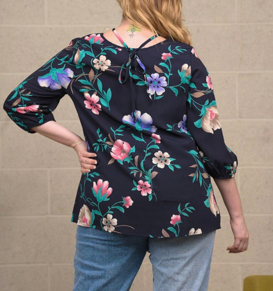 Floral Woven Top-Plus