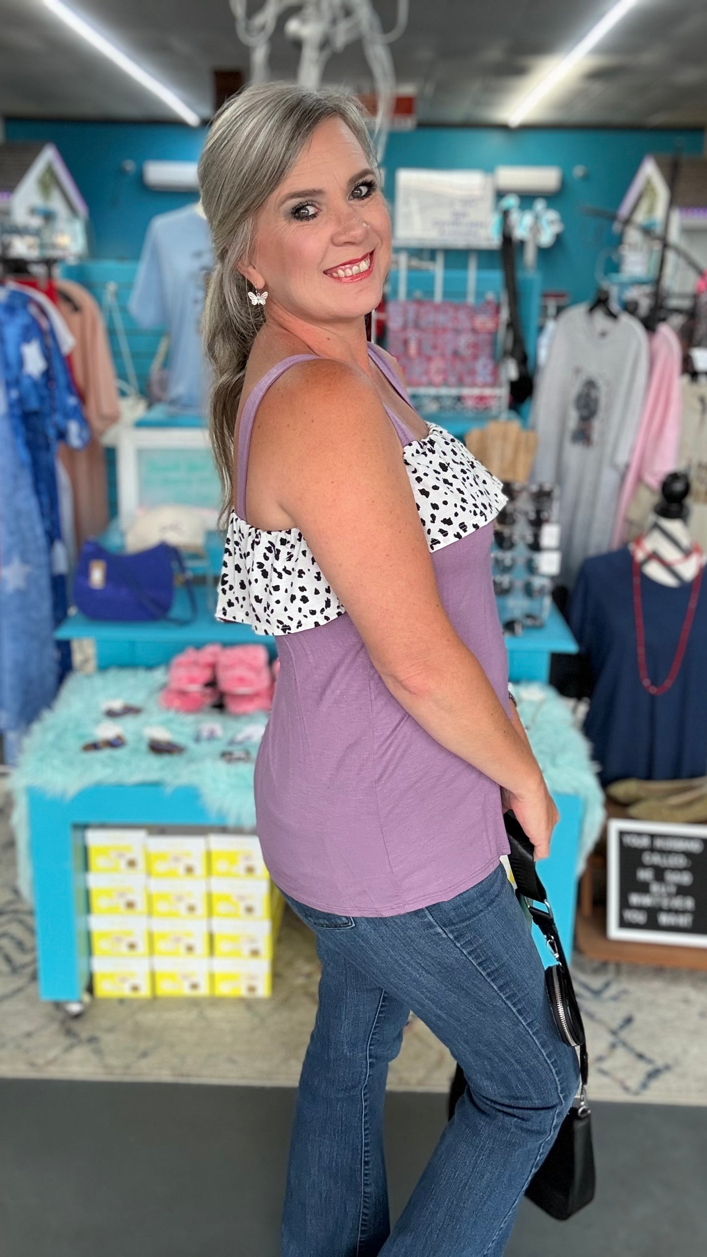 Dalmatian Ruffle Tank