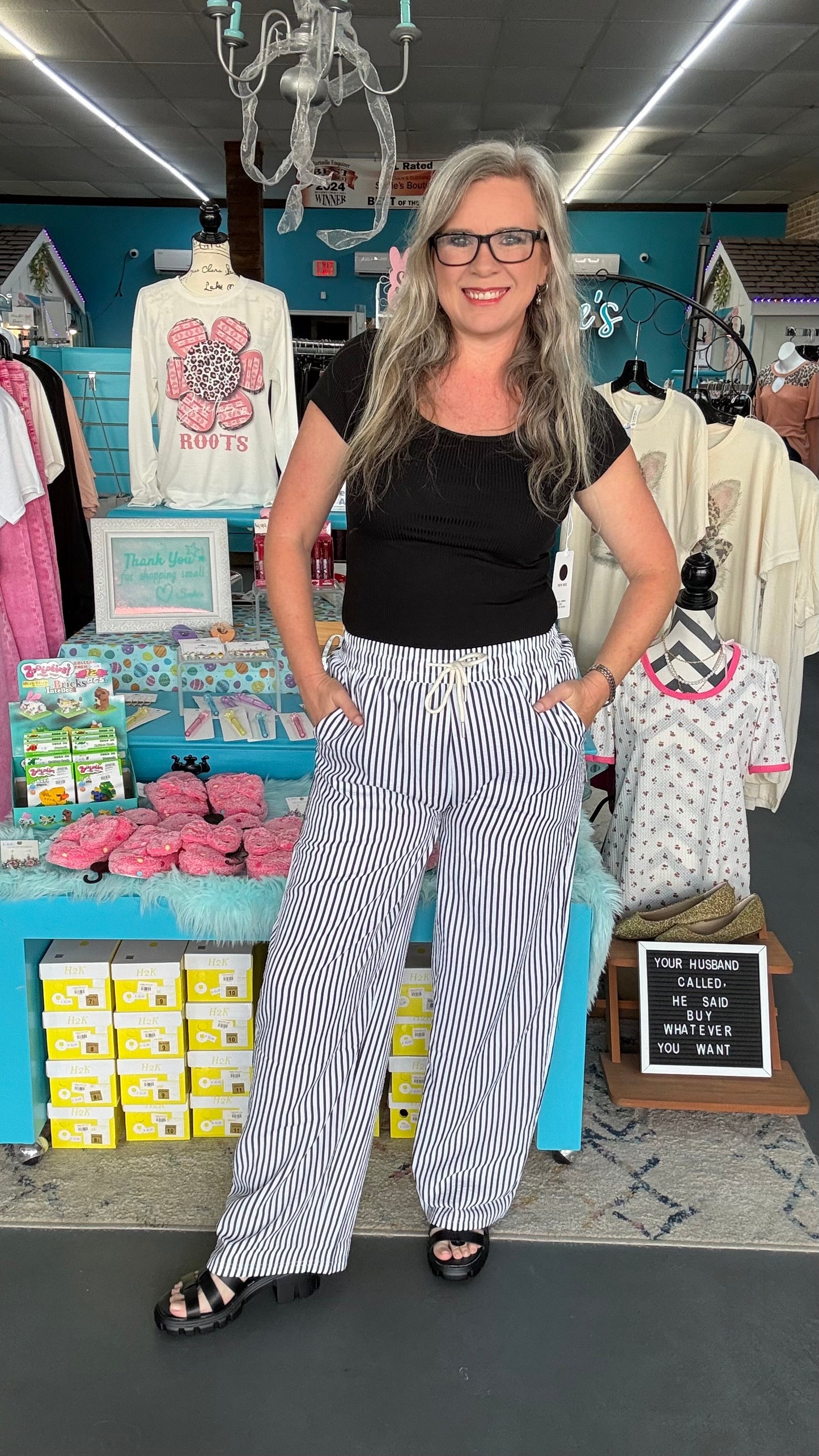 Stripe Pull-on Pants