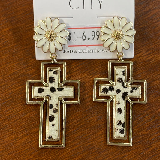 Daisy Cross Earrings