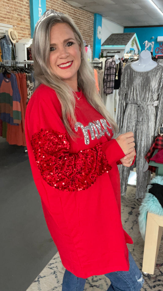 Sequin Merry Sweatshirt