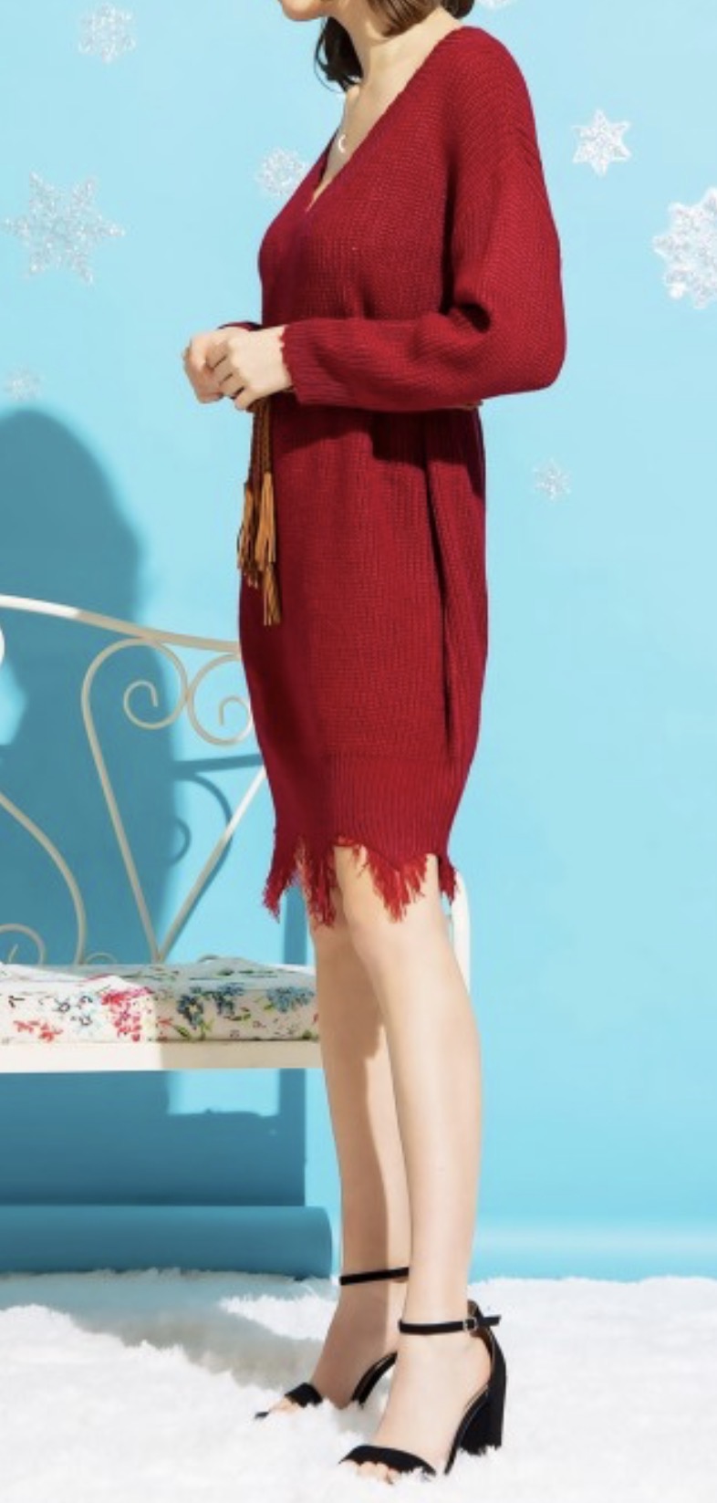 Burgundy Sweater Dress