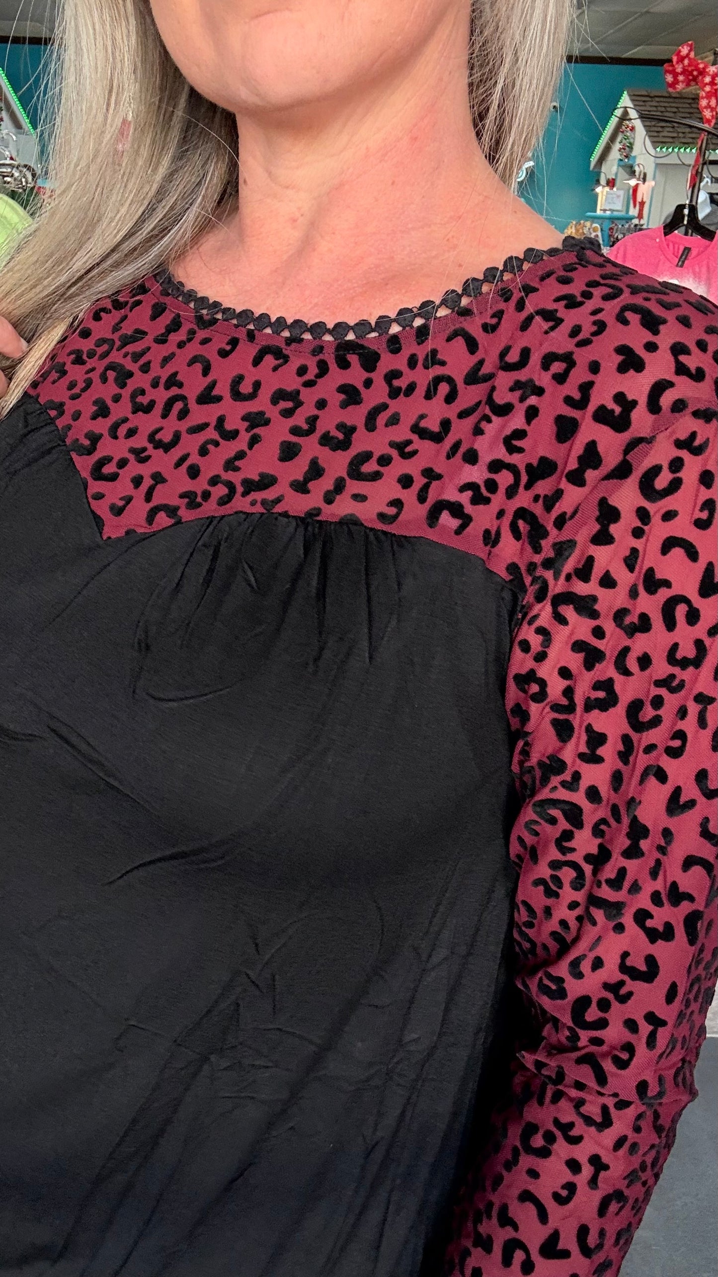 Mesh Leopard Swing Top