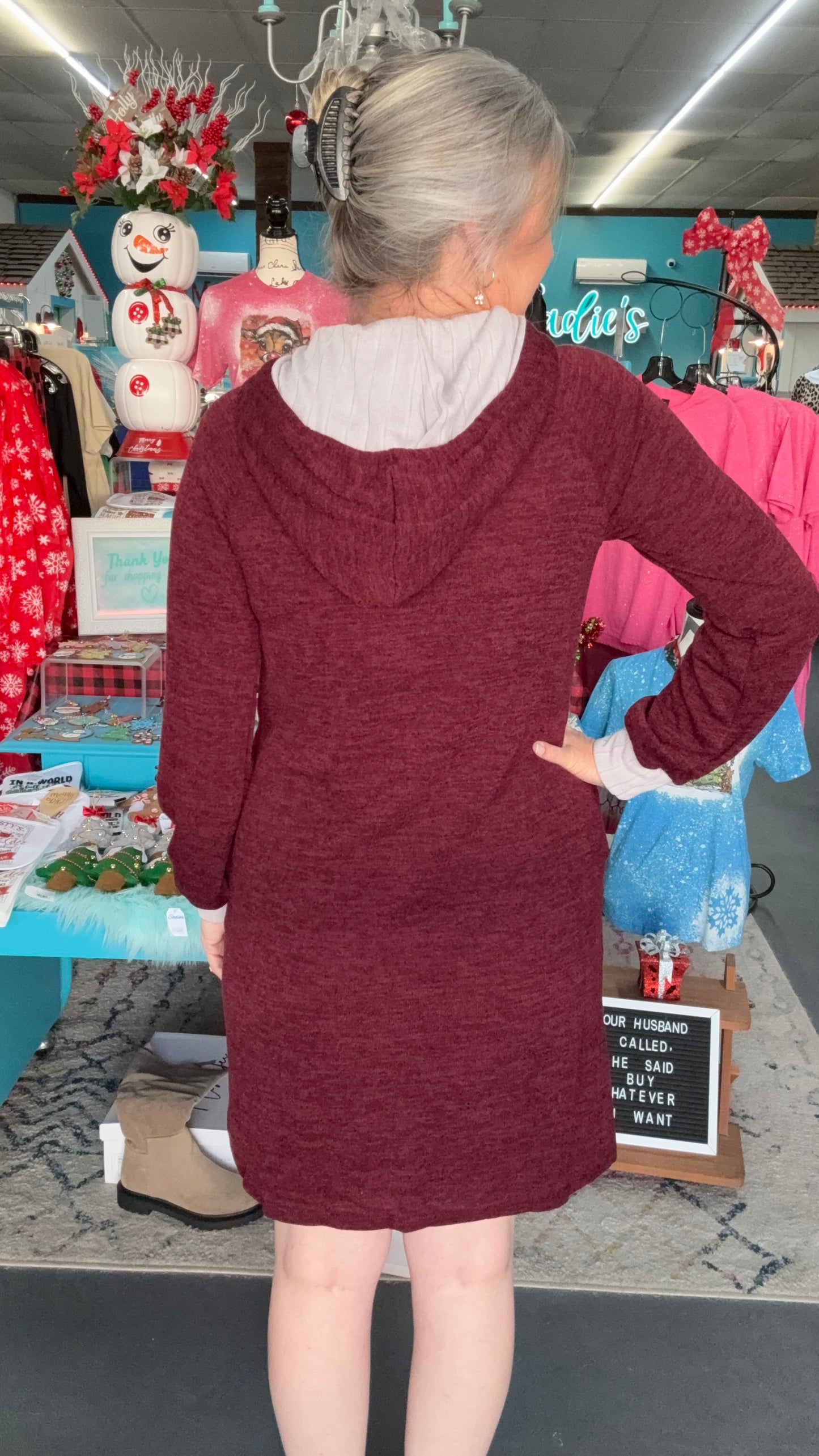 Hacci Hoodie Dress
