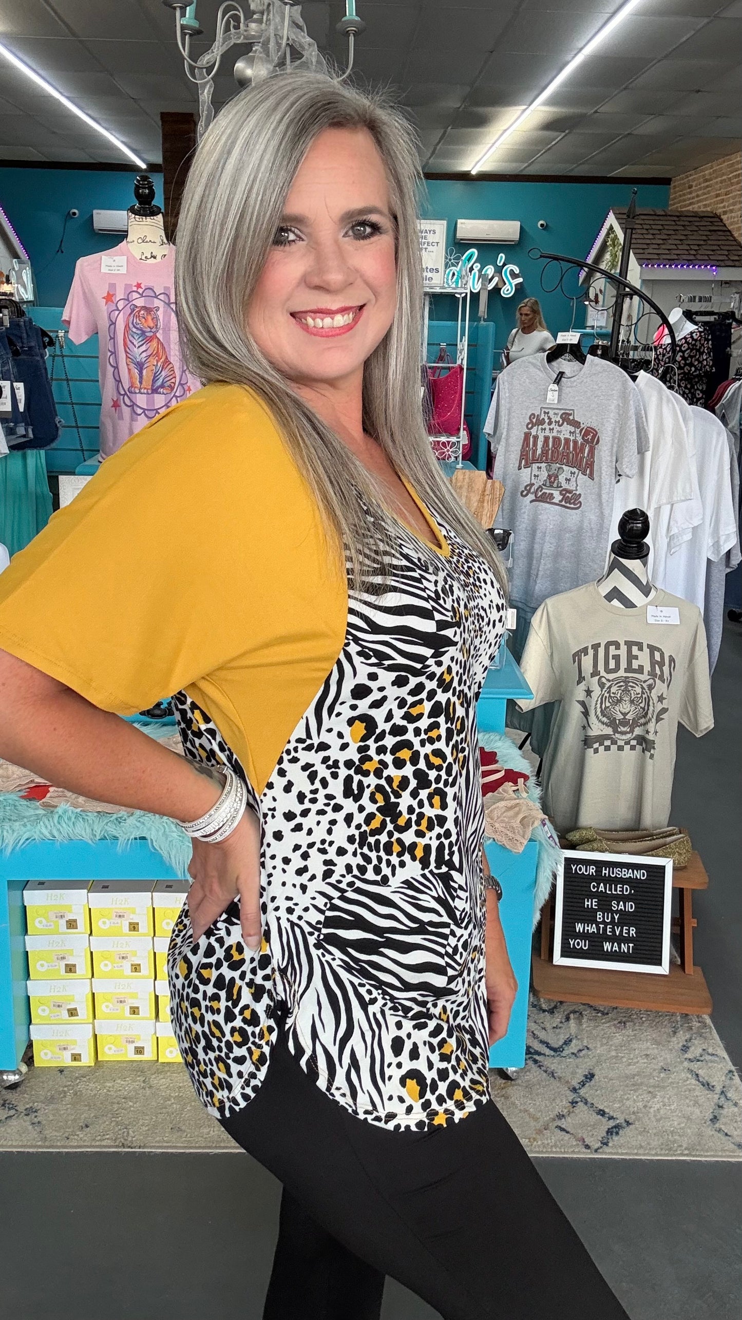 Mix Animal Print Dolman