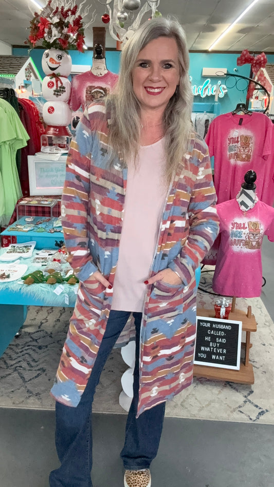 Brushed Aztec Duster