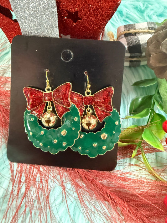 Enamel Wreath Earrings