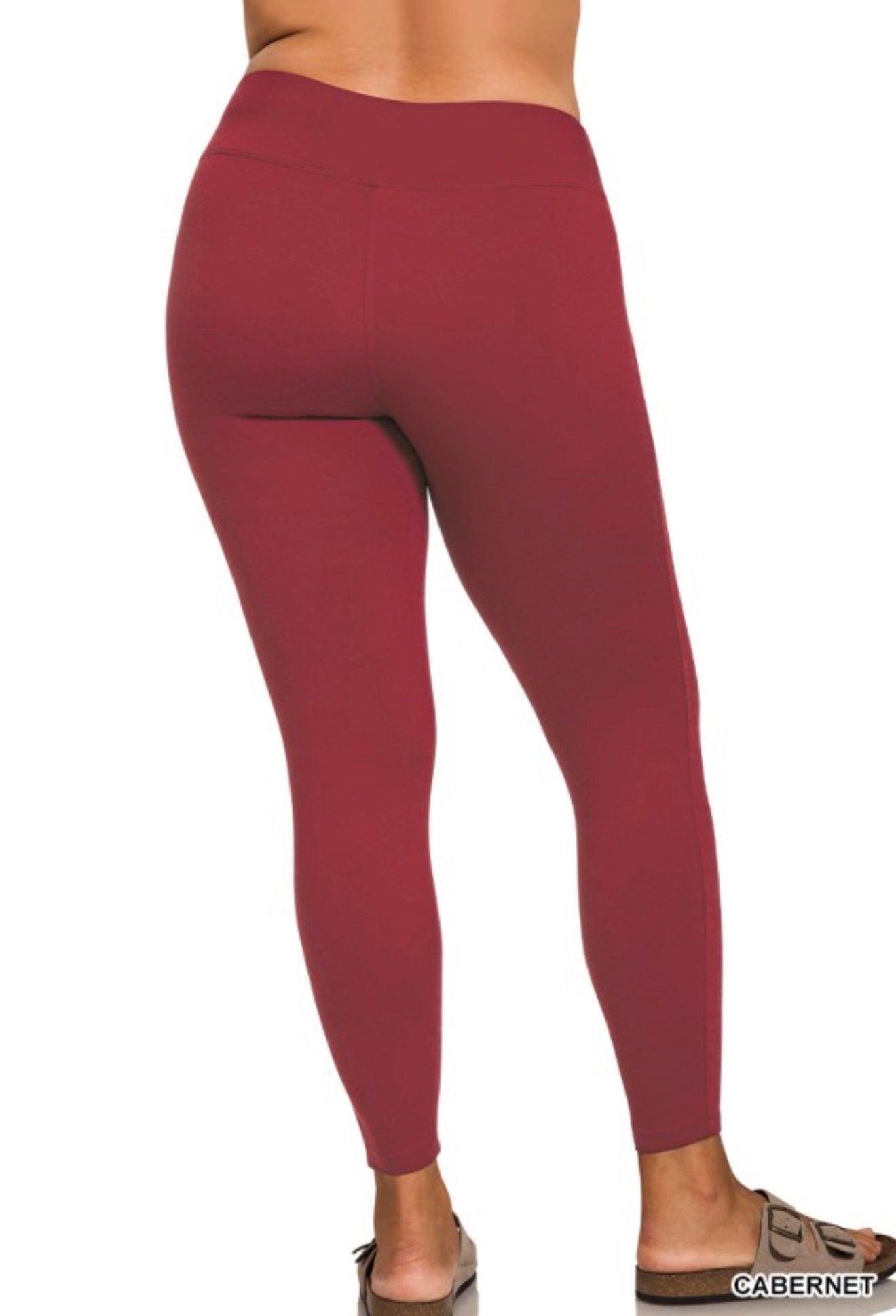 Cabernet Microfiber Leggings-Plus