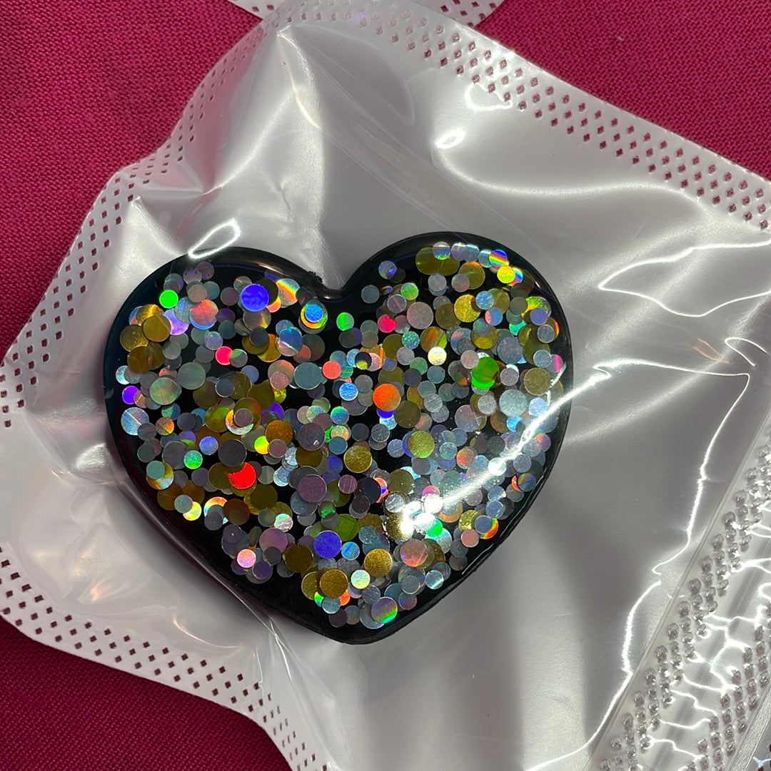 Glitter Heart Phone Grip