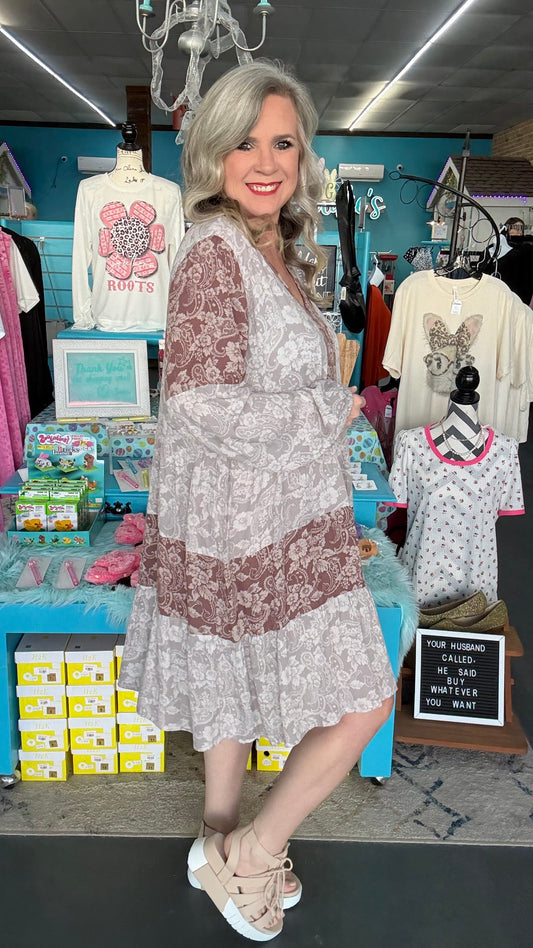 Paisley Tier Dress-Plus