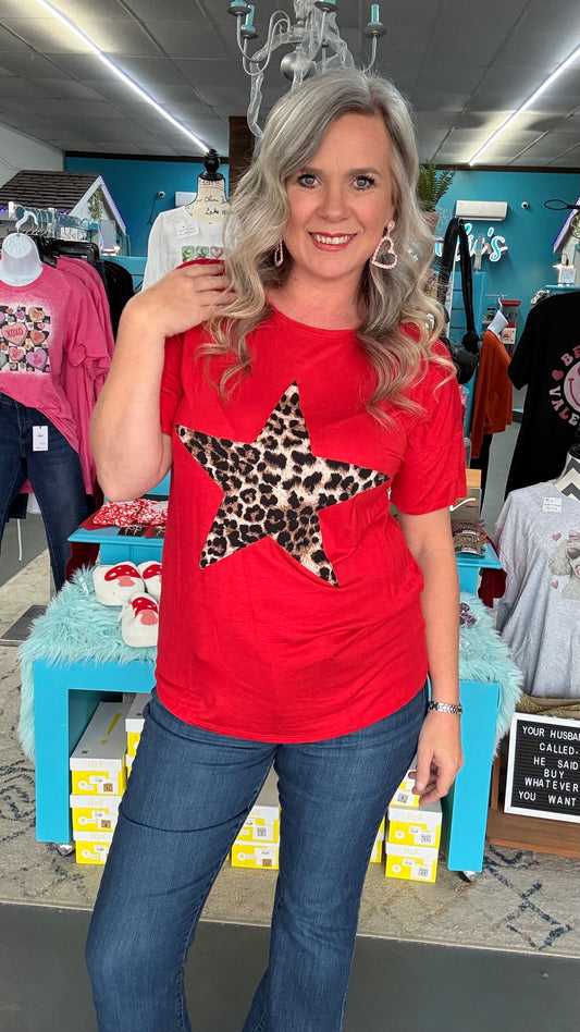Leopard Star Tee