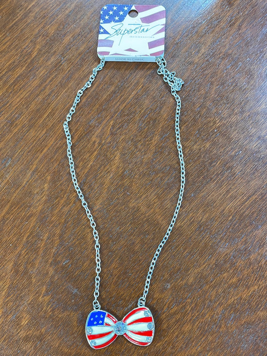 Flag Bow Necklace