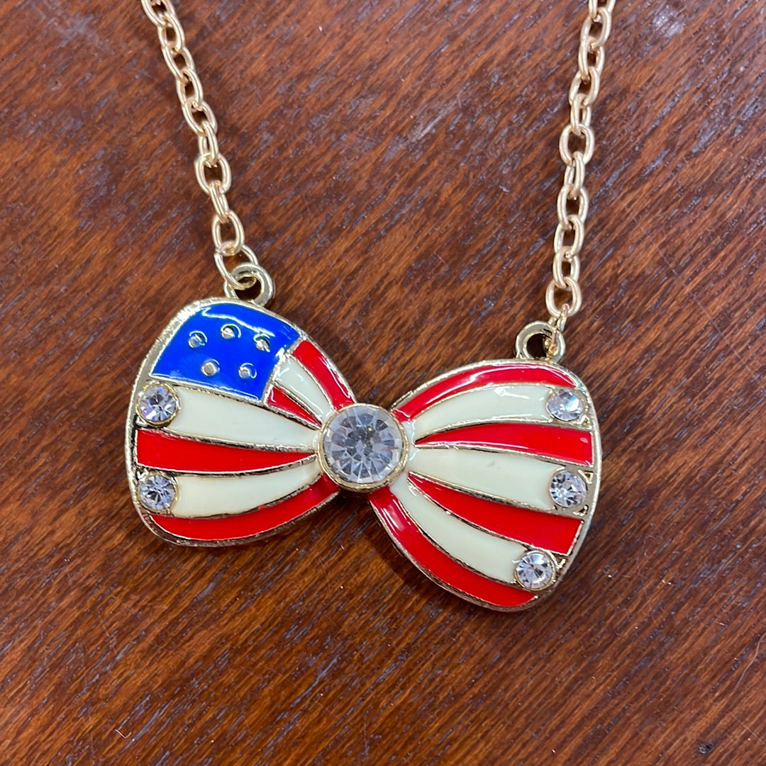 Flag Bow Necklace