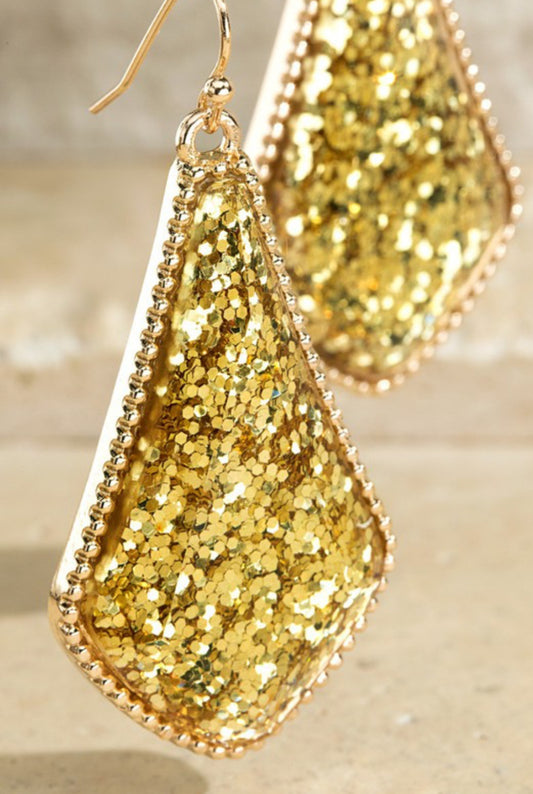 Gold Glitter Earrings