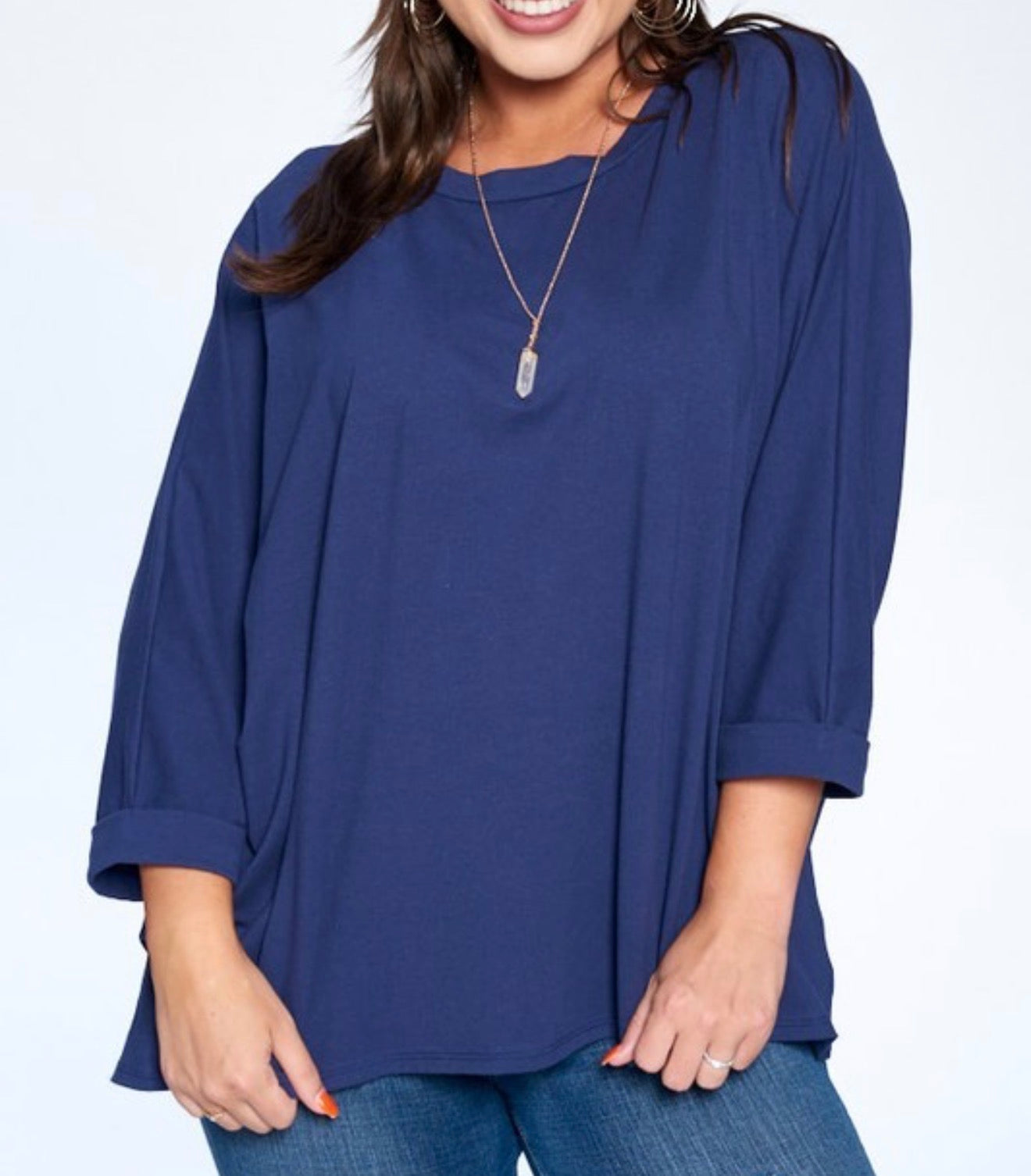Navy Cotton Dolman-Plus