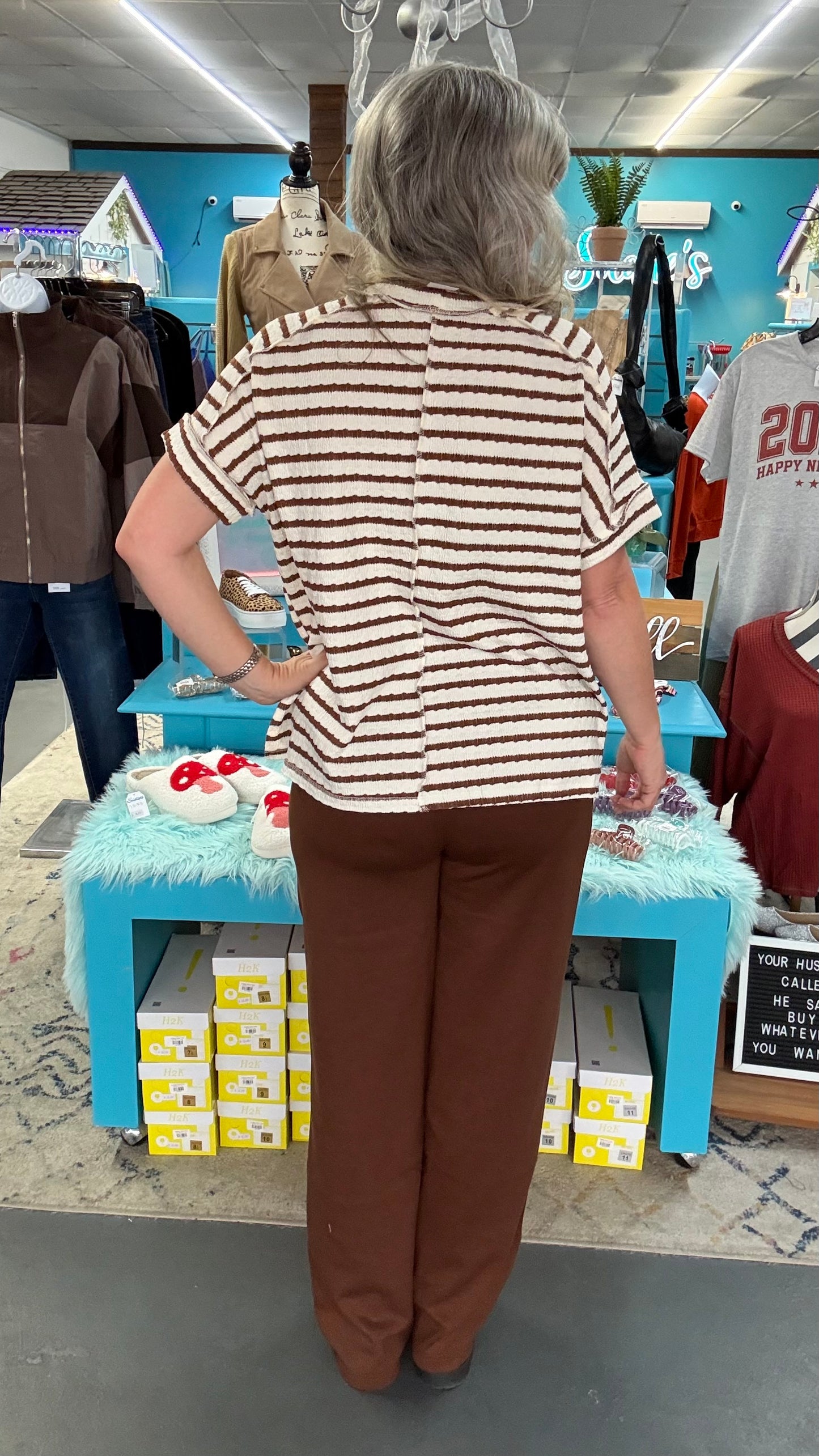 Stripe Jacquard Top