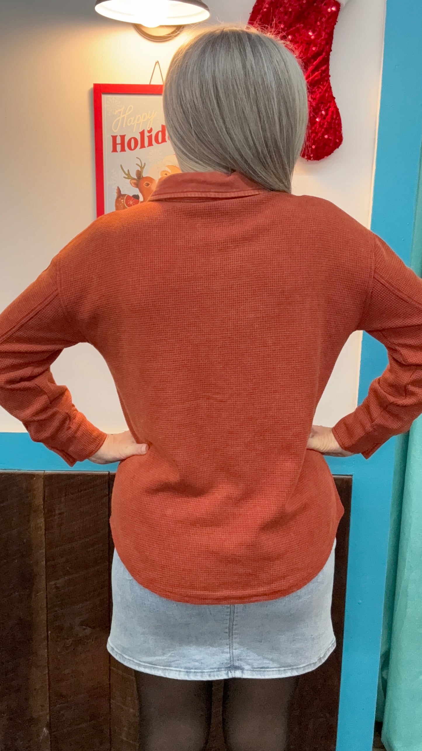 Washed Waffle Shacket