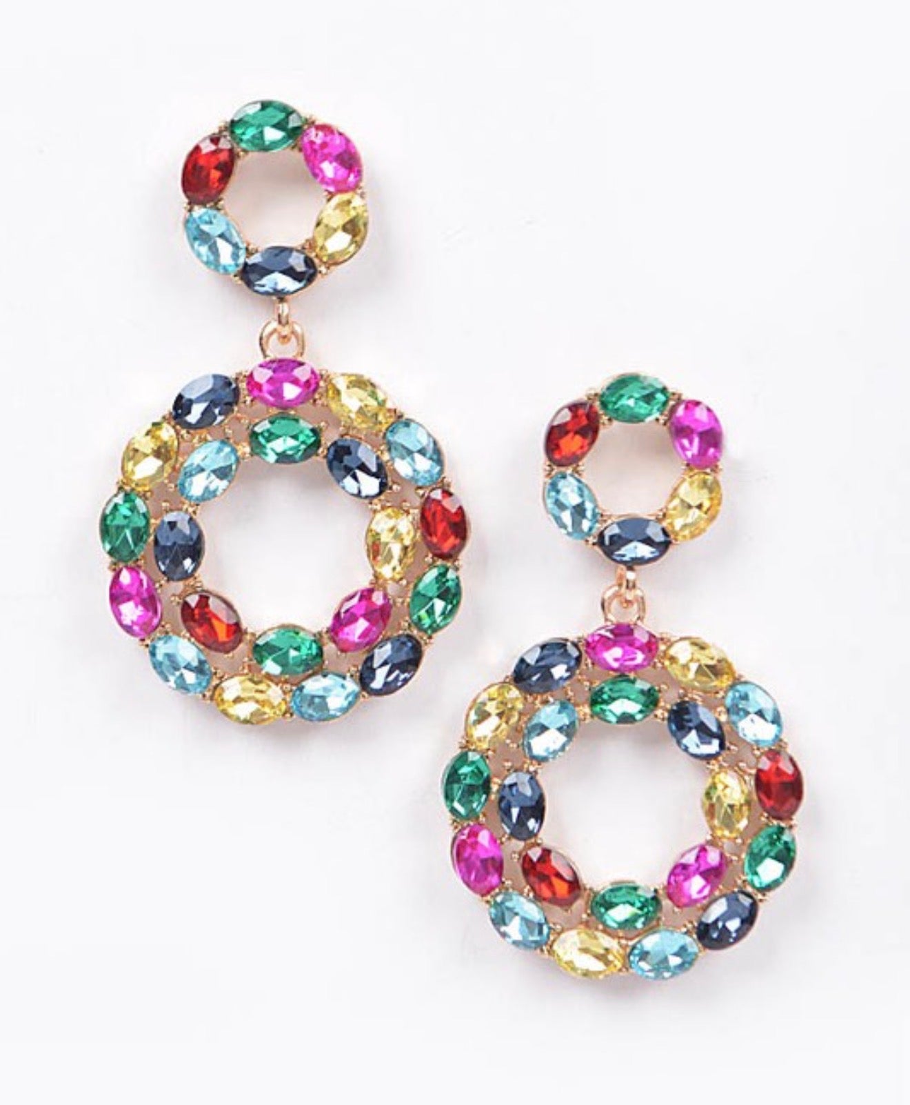 Colorful Rhinestone Earrings