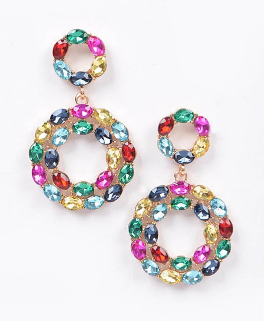 Colorful Rhinestone Earrings