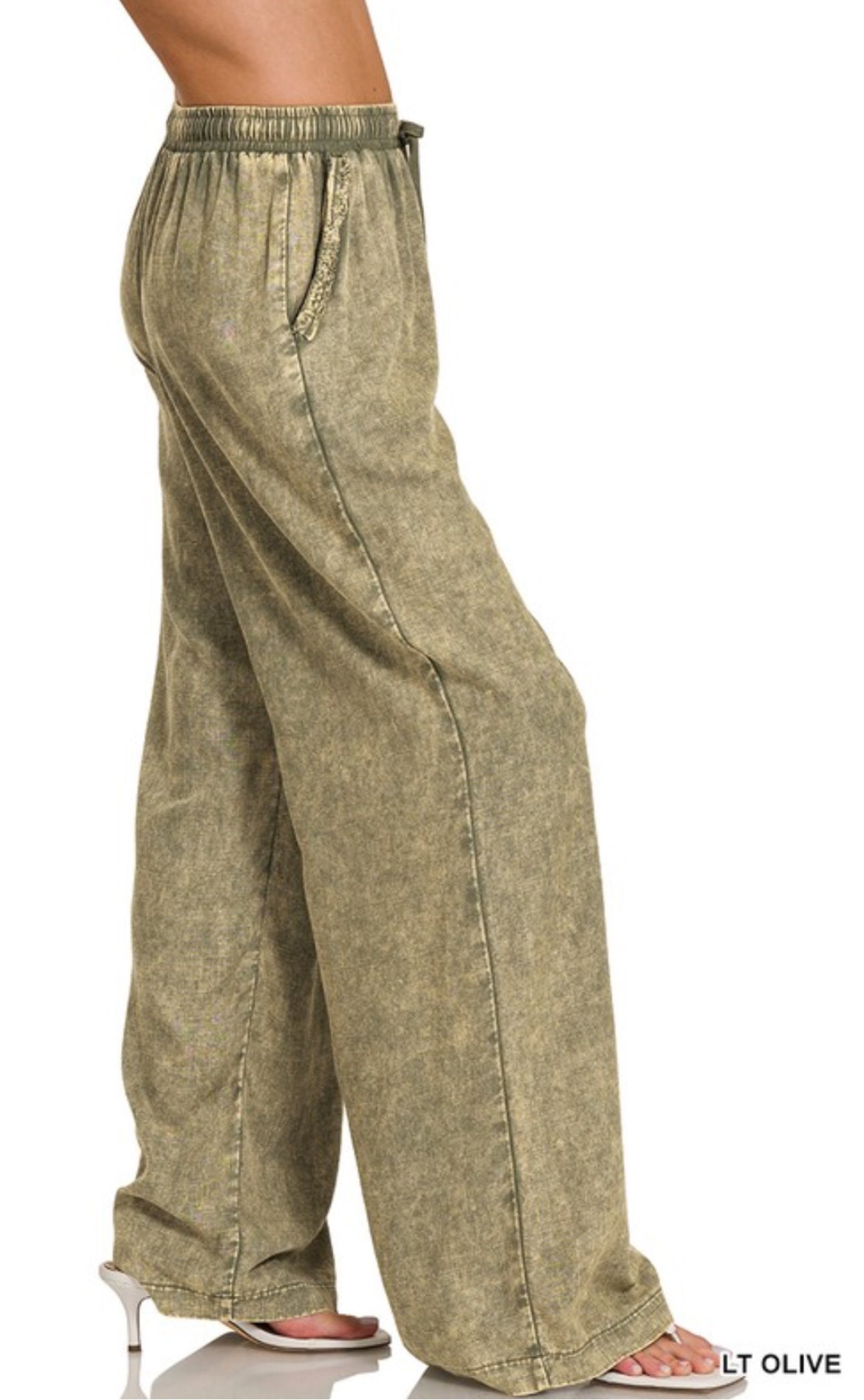 Acid Washed Linen Pants