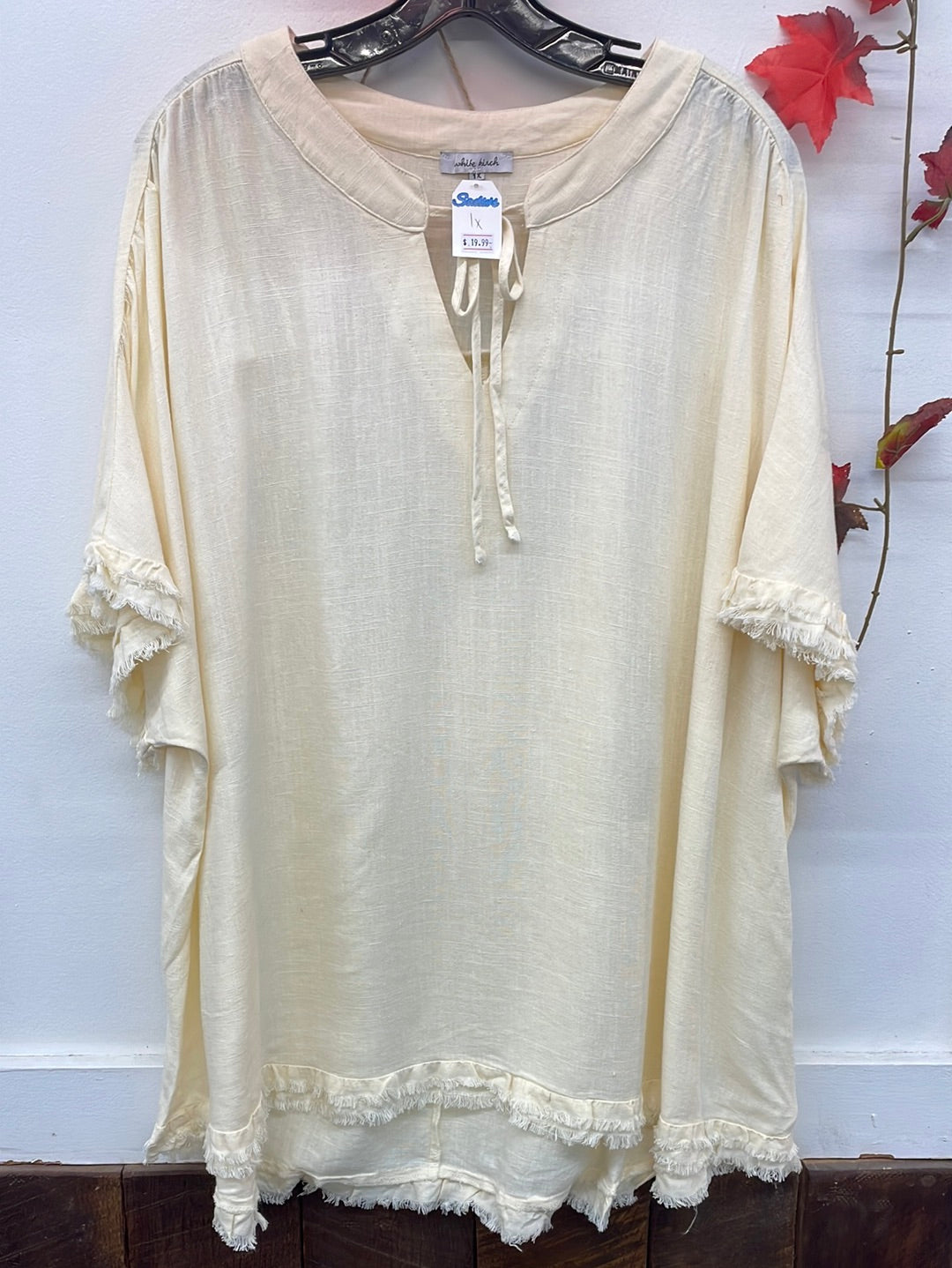 Linen Fringe Top-Plus