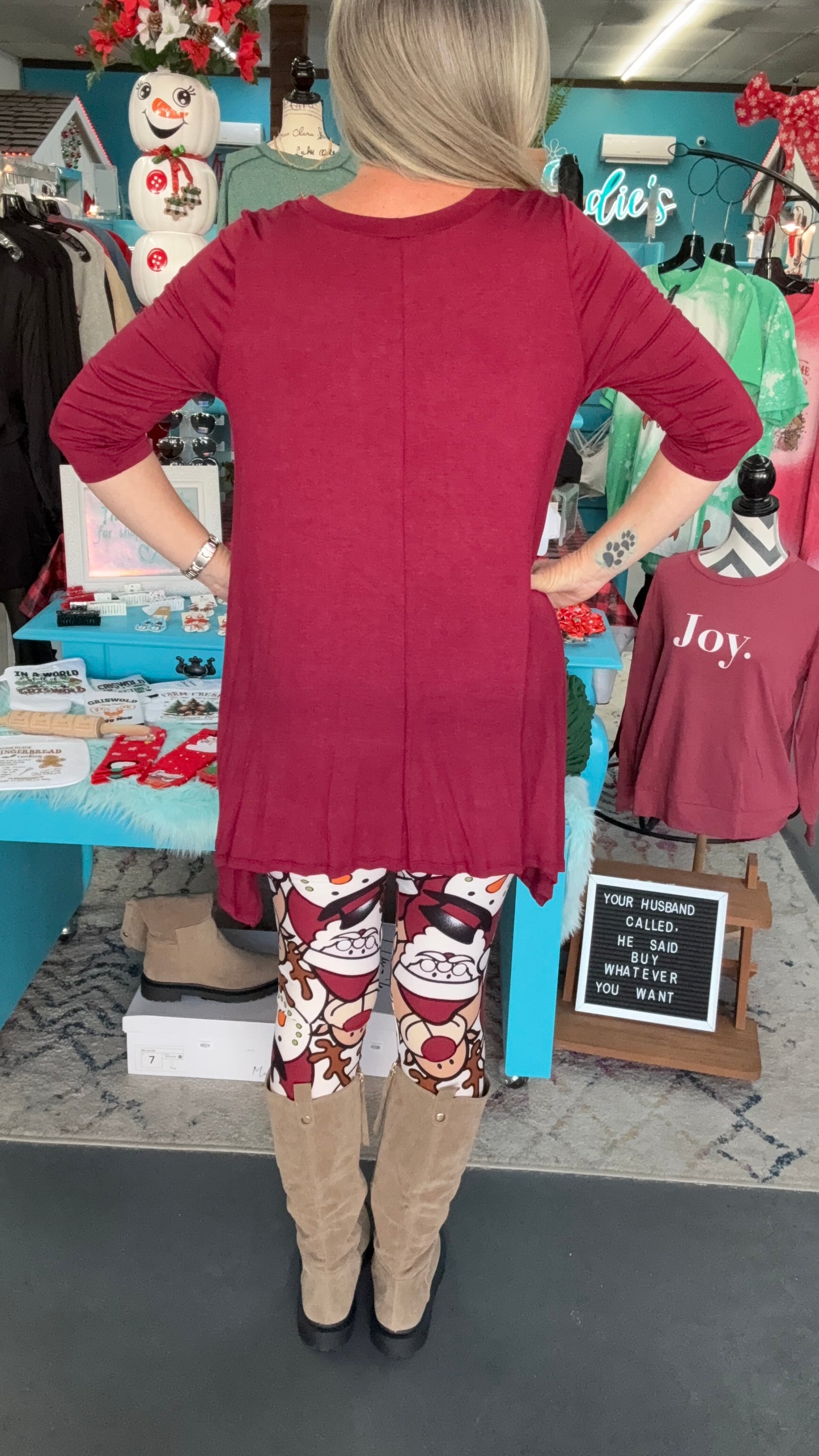 Maroon Holiday Tunic