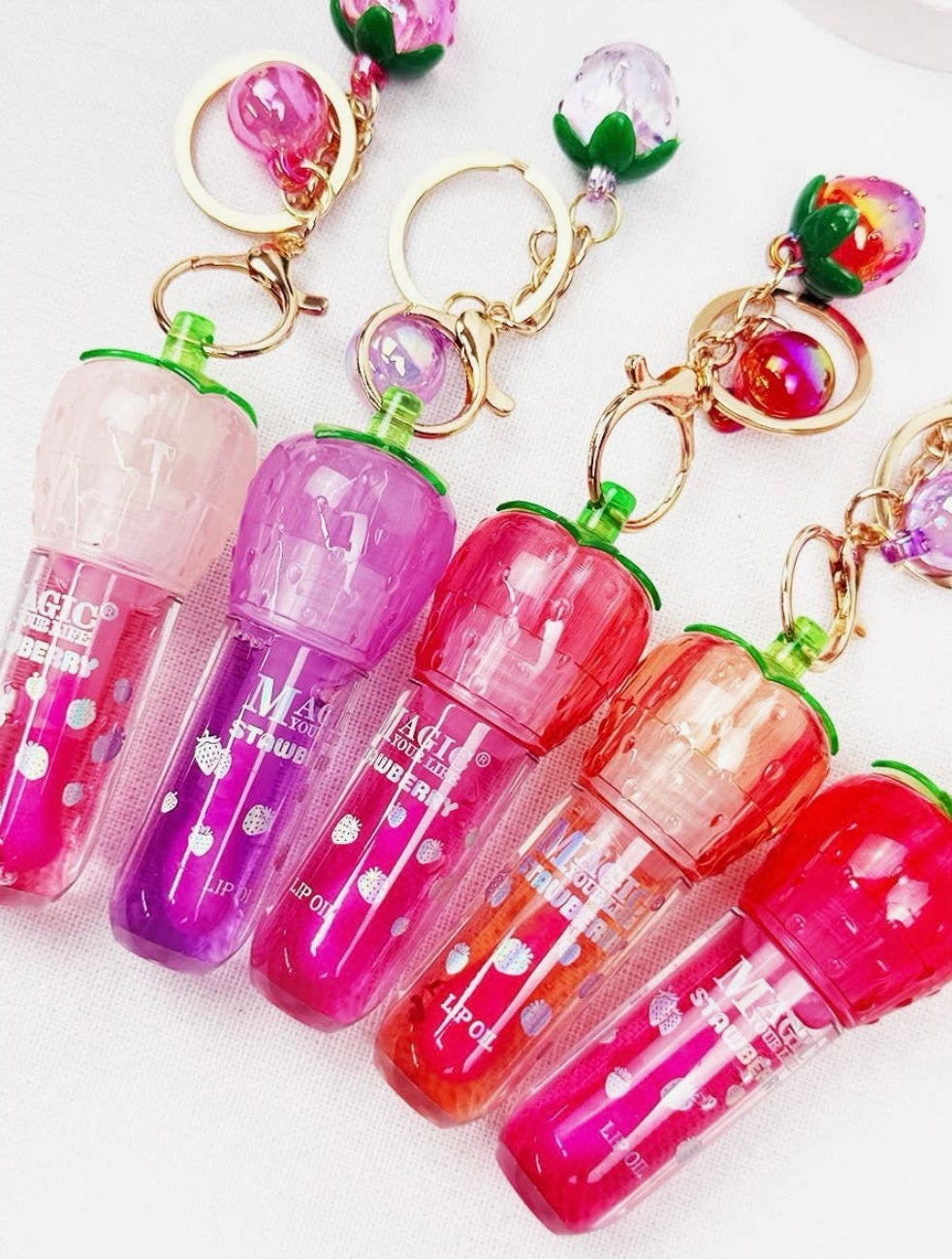 Strawberry Lipgloss Keychain