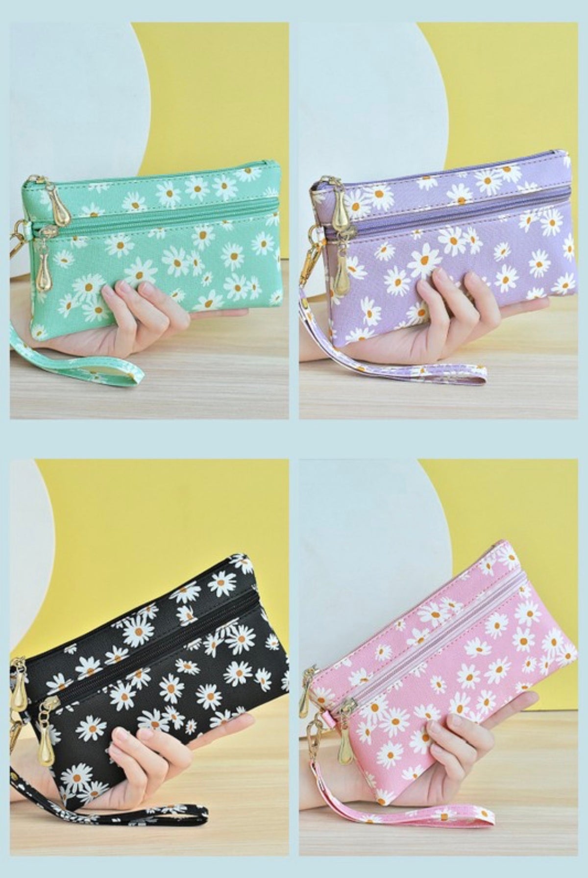 Daisy Wristlet Pouch