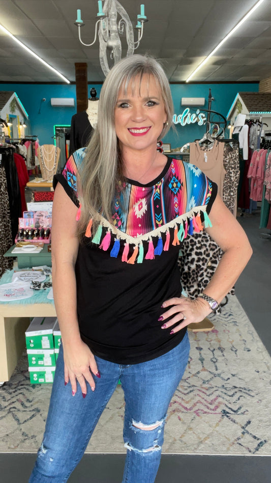 Aztec Tassel Top