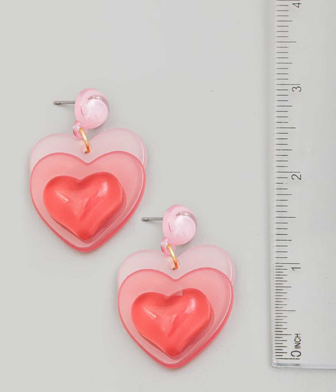 3D Heart Earrings