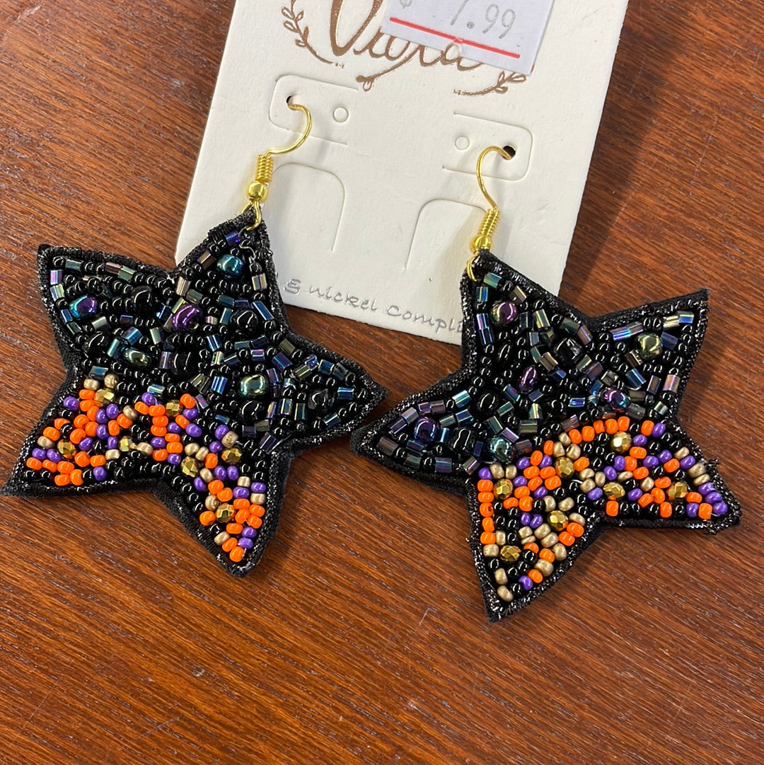 Beaded Star Earrings