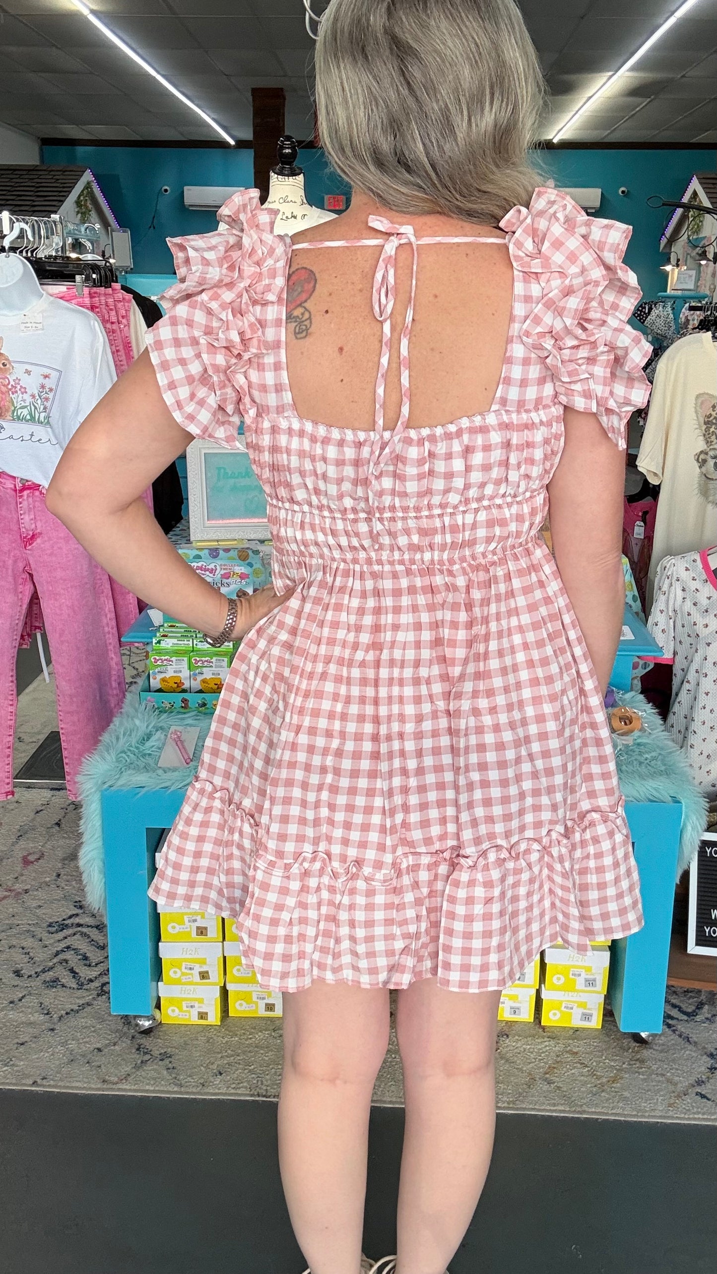 Gingham Ruffle Dress