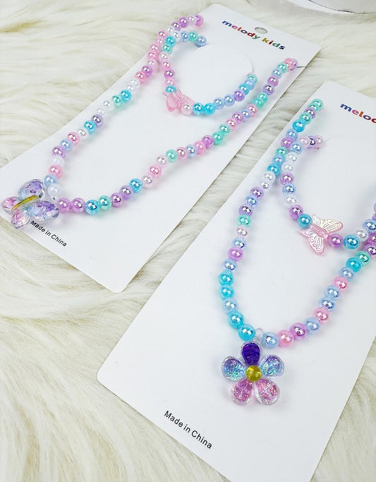 Glitter Necklace Set-Girls
