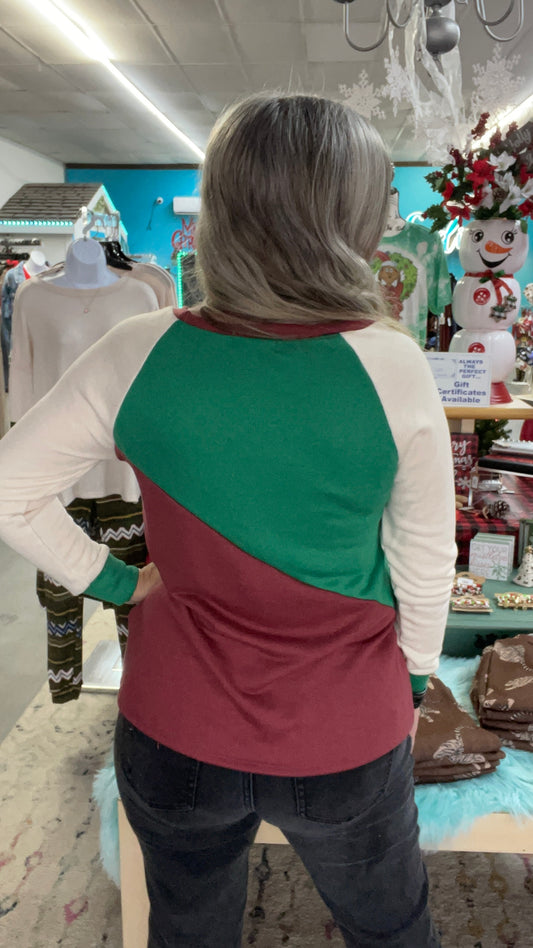 Holiday Raglan Top