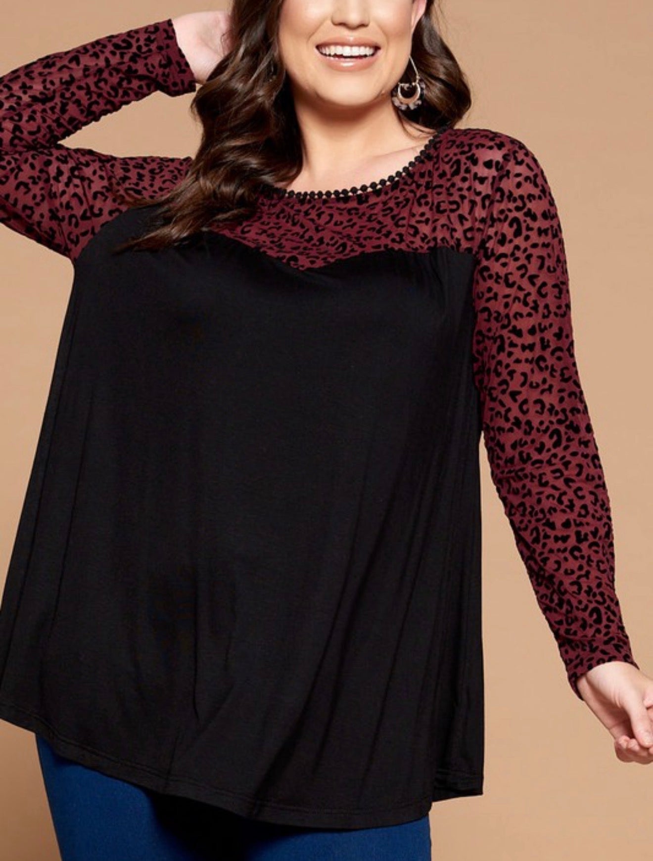 Mesh Leopard Swing Top