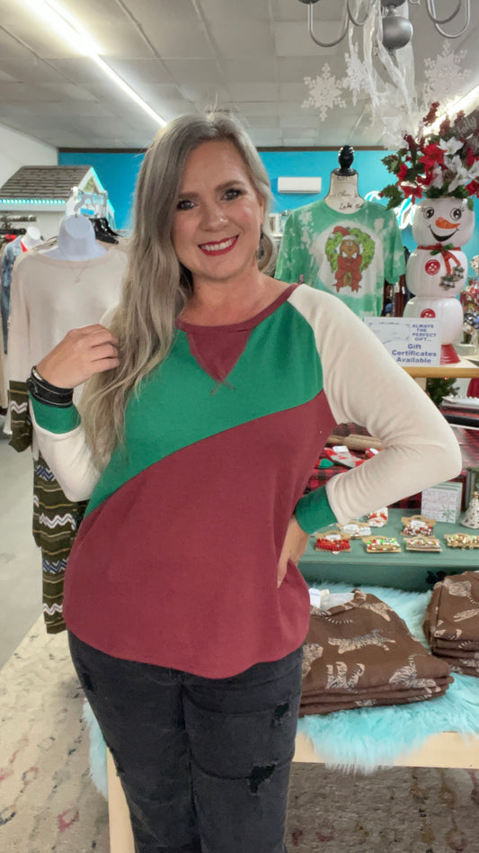 Holiday Raglan Top