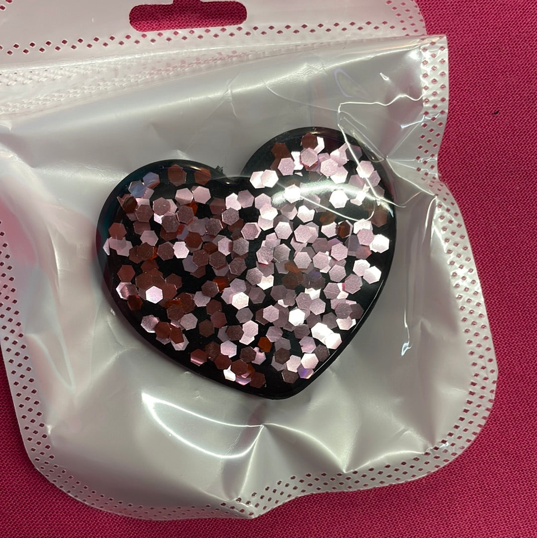 Glitter Heart Phone Grip