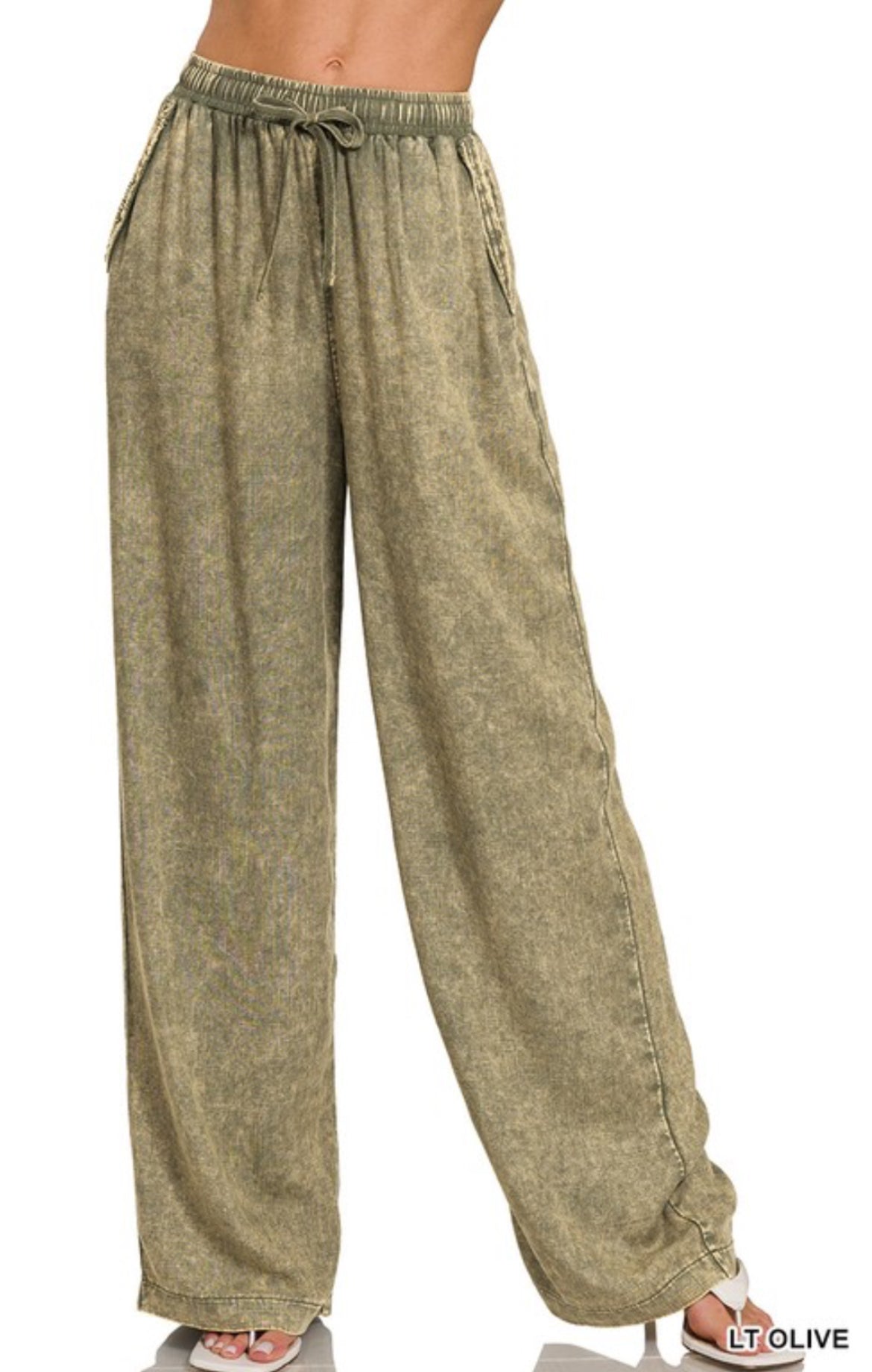 Acid Washed Linen Pants