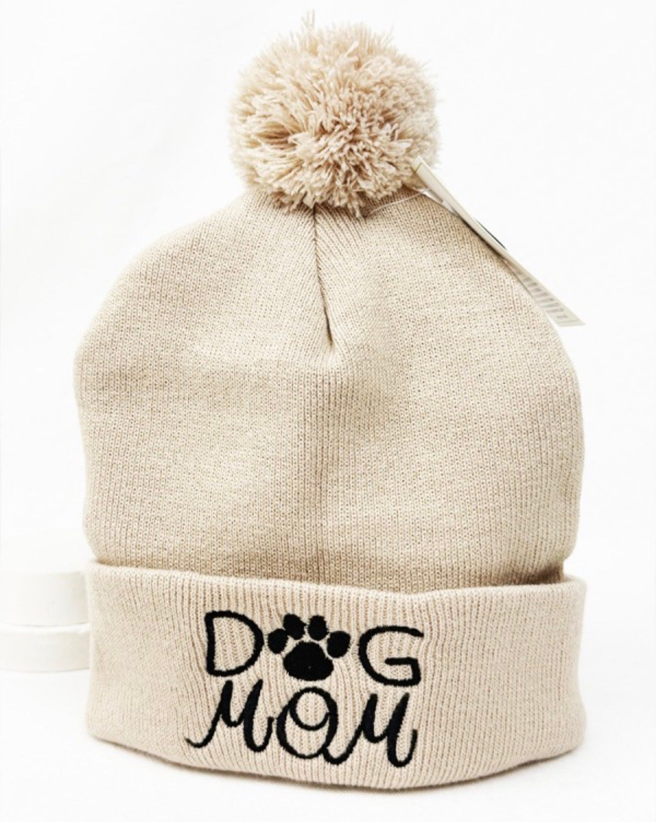 Embroidered Dog Mom Beanie