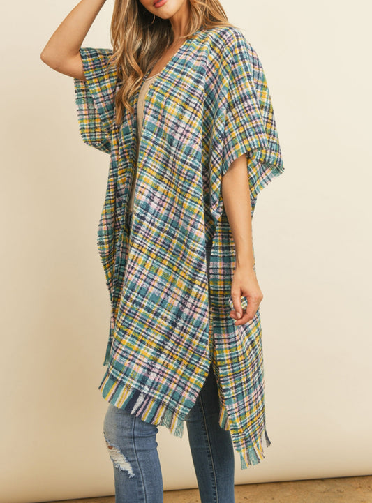 Tartan Fringe Kimono