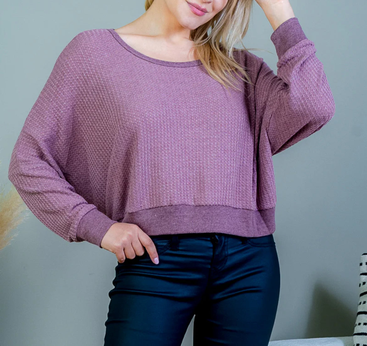 Mauve Waffle Top