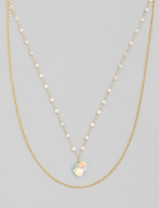 Crystal Heart Layered Necklace