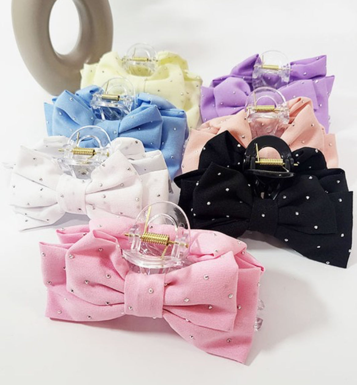 Rhinestone Bow Clip