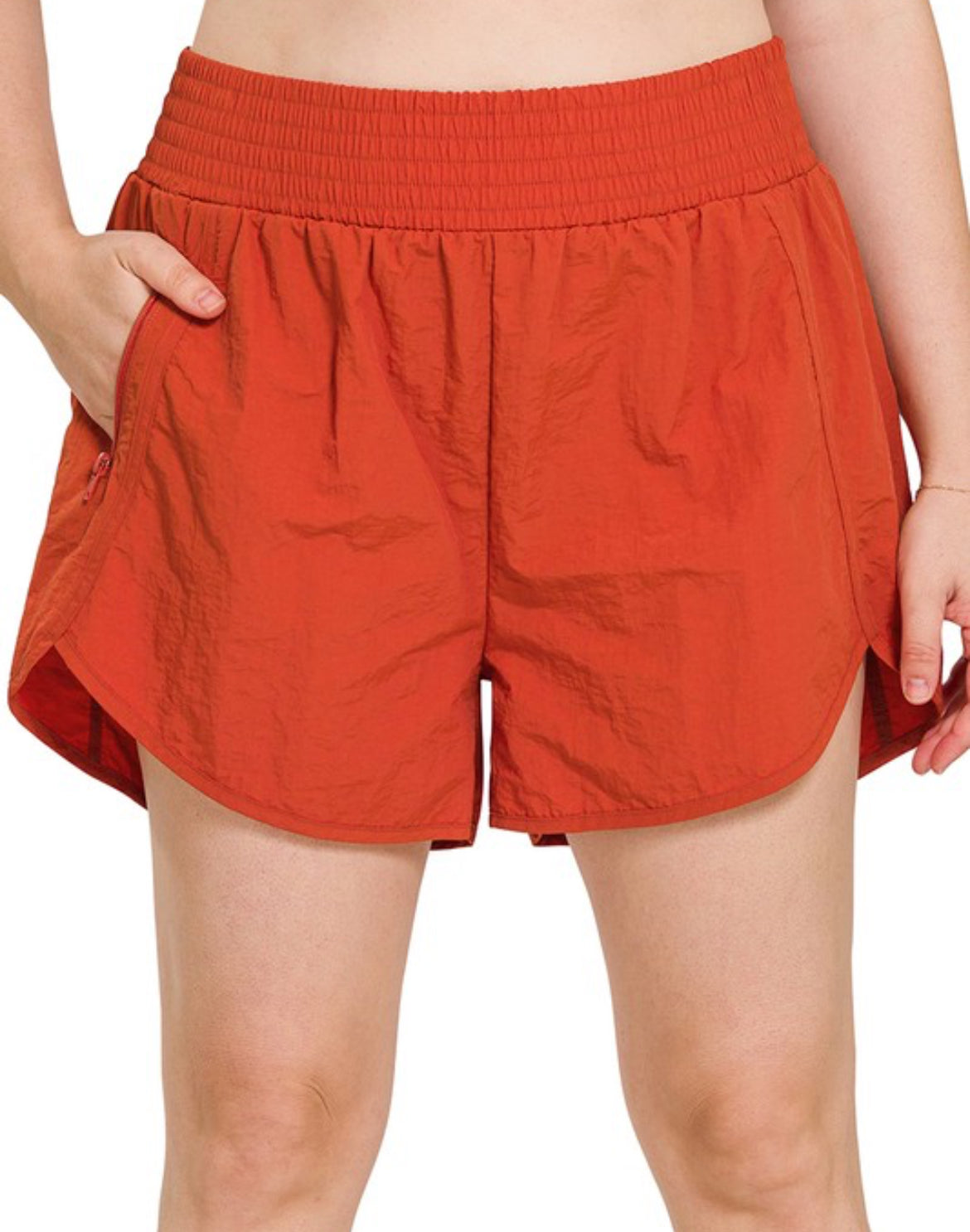 Smocked Running Shorts